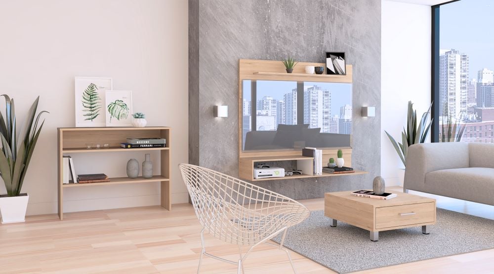 SET TUHOME BEIJING PANEL TV55 + ARRIMO + MESA DE CENTRO ROVERE - 1