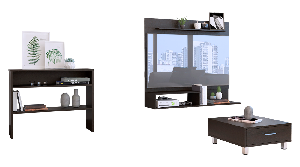 COMBO PANEL TV 55' + ARRIMO + MESA DE CENTRO BEIJING WENGUE - 2
