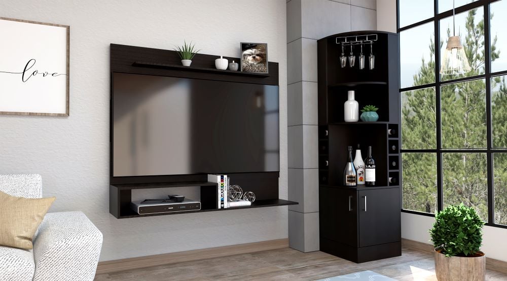COMBO BAR ESQUINERO + PANEL TV 55' BEIJING WENGUE - 1