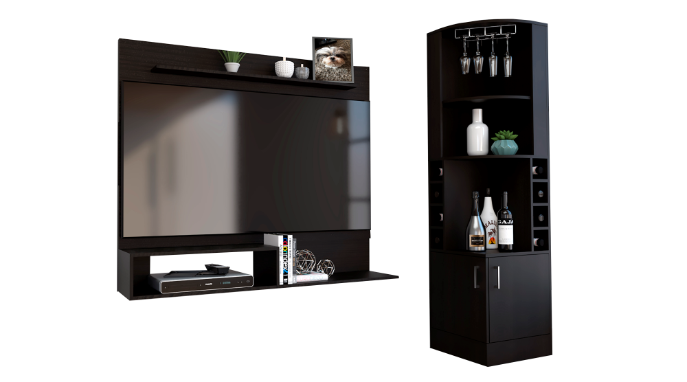 COMBO BAR ESQUINERO + PANEL TV 55' BEIJING WENGUE - 2