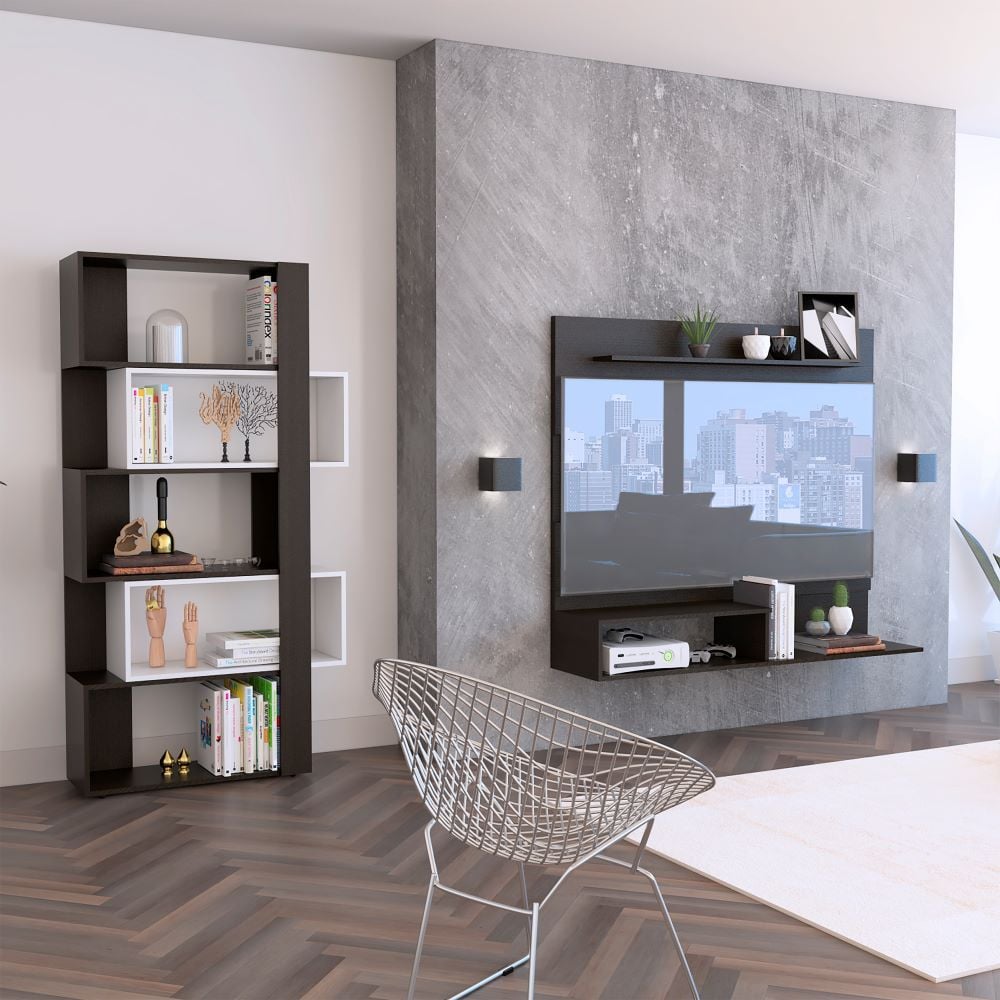 SET TUHOME BEIJING PANEL TV55 + BIBLIOTECA CUBO WENGUE - 1