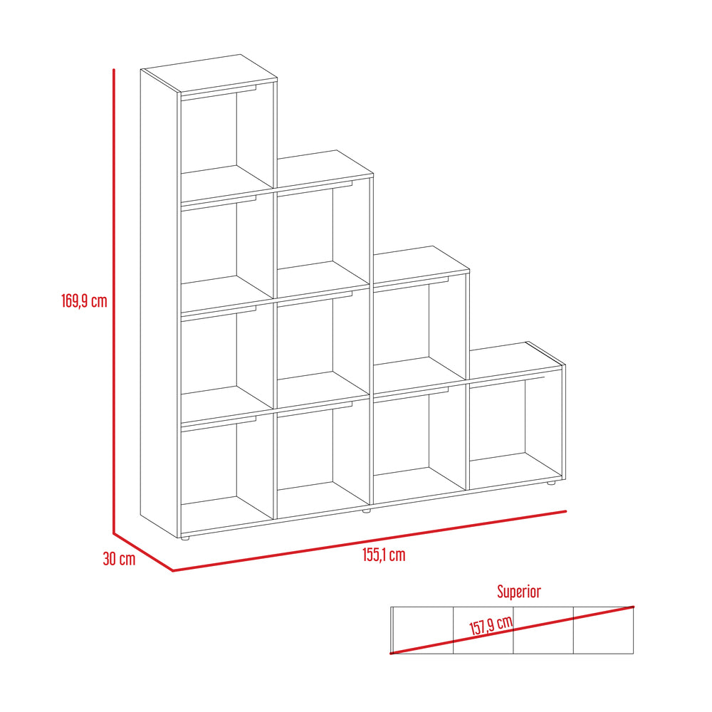 SET TUHOME BEIJING RACK EXTENSIBLE TV40 + BIBLIOTECA ESCALERA + ARRIMO + MESA DE CENTRO ROVERE - 7