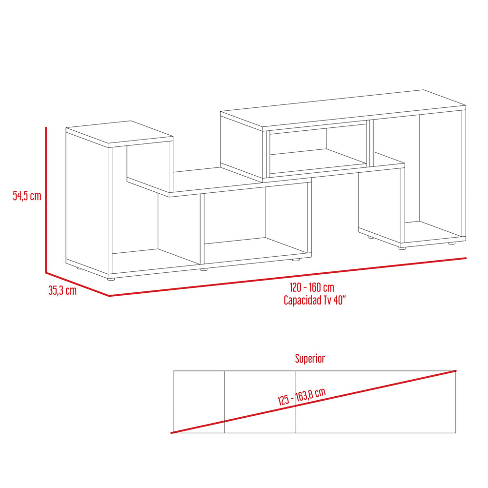 SET TUHOME BEIJING RACK EXTENSIBLE TV40 + BIBLIOTECA ESCALERA + ARRIMO + MESA DE CENTRO ROVERE - 8