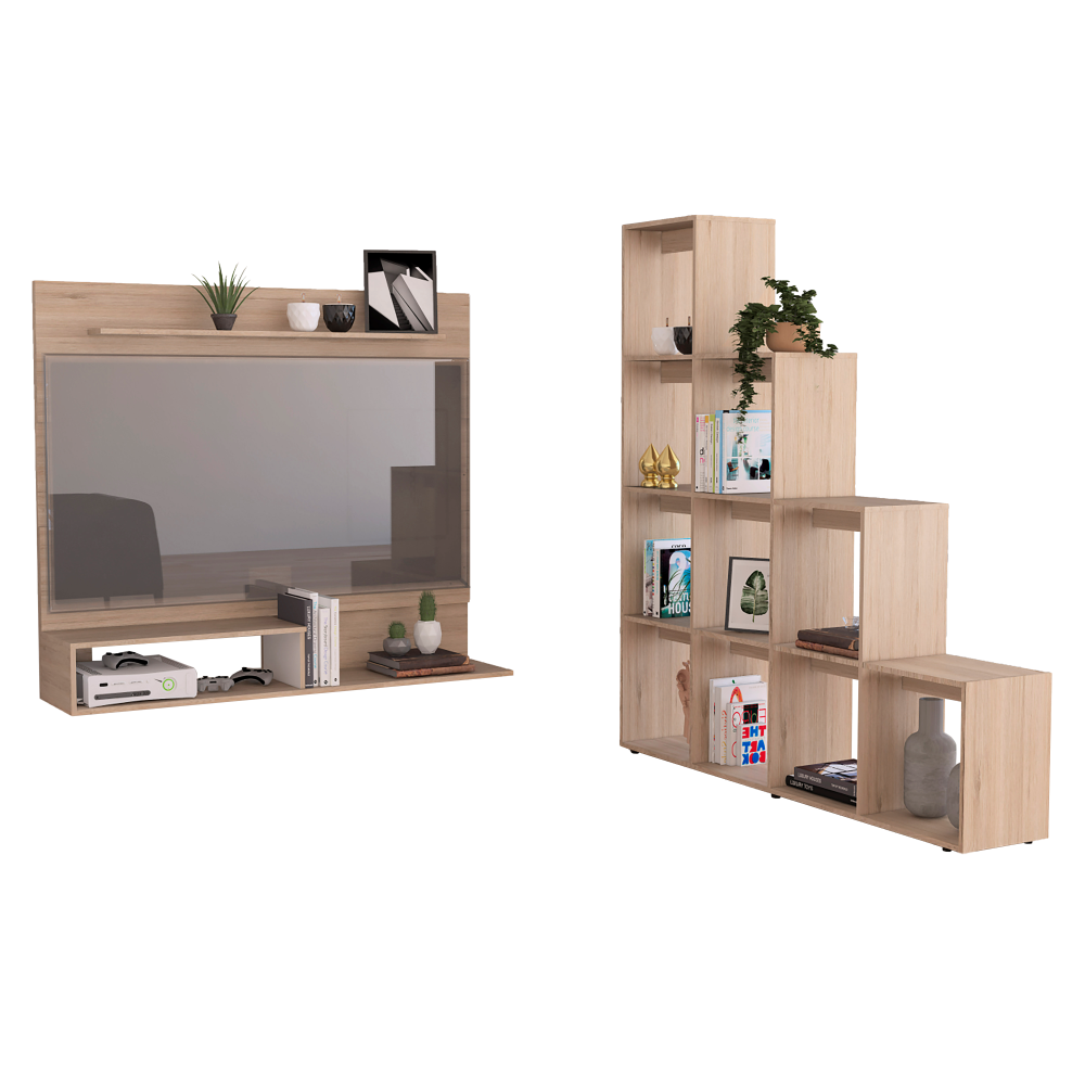 SET TUHOME BEIJING PANEL TV55 + BIBLIOTECA ESCALERA ROVERE - 2