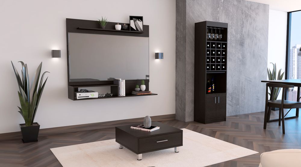 COMBO PANEL TV 55' + BAR + MESA DE CENTRO BEIJING WENGUE - 1