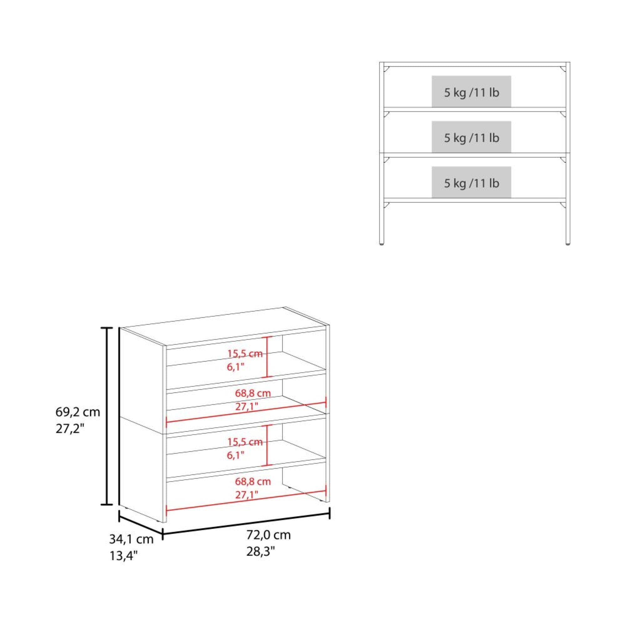 MODULO ZAPATERO Z-72 APILABLE 4 NIVELES - 6