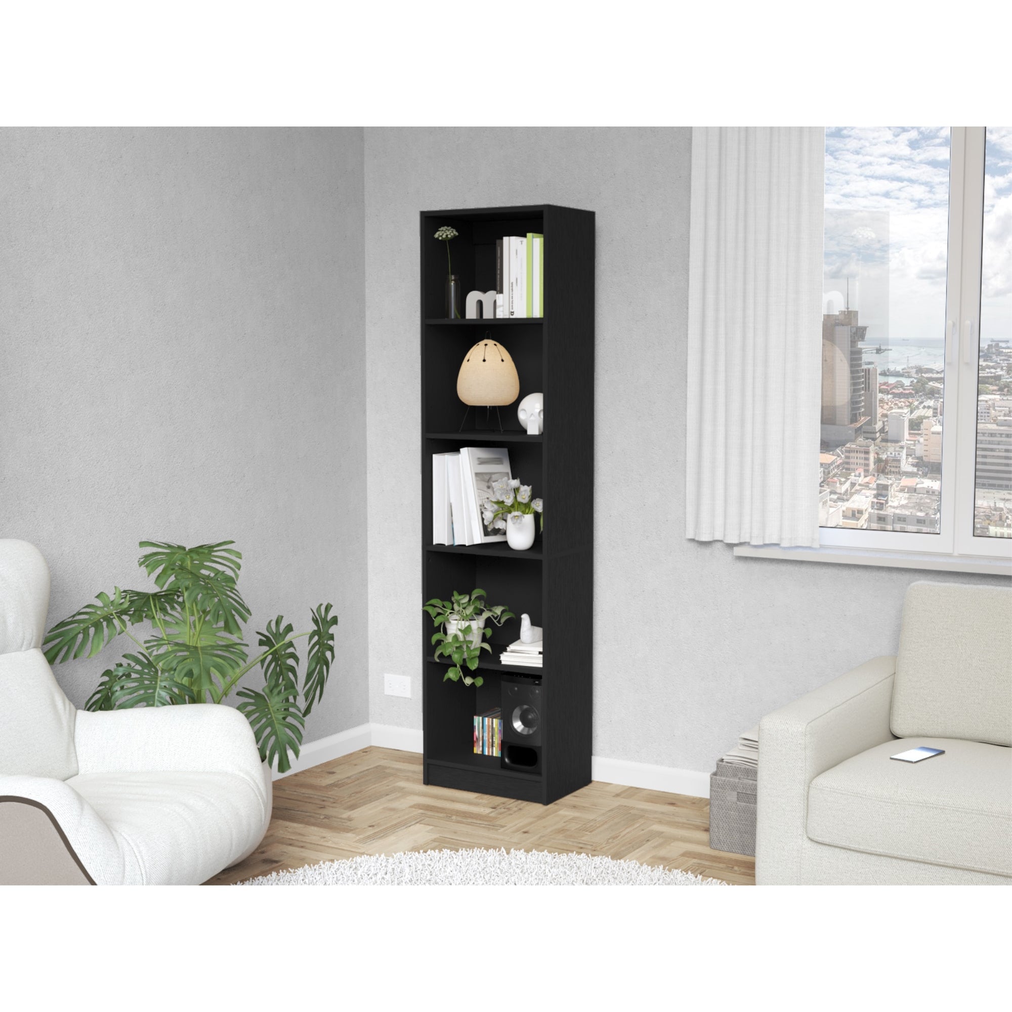 ESTANTE BIBLIOTECA HOME-E 5 NIVELES WENGUE - 4