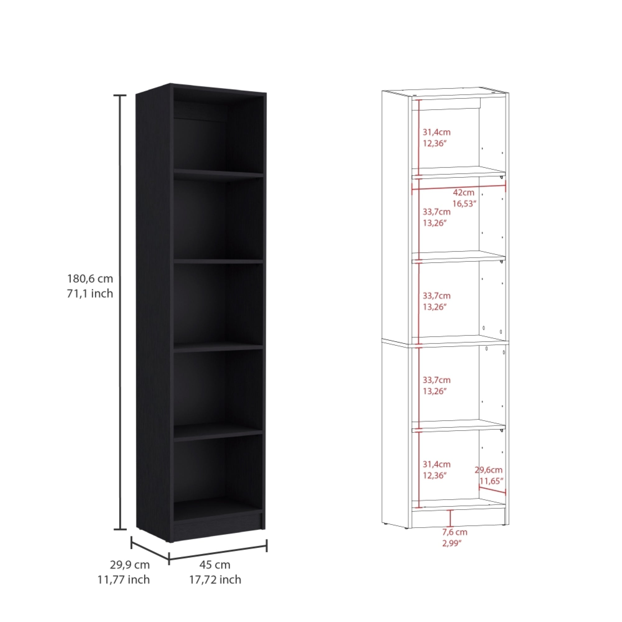 ESTANTE BIBLIOTECA HOME-E 5 NIVELES WENGUE - 5