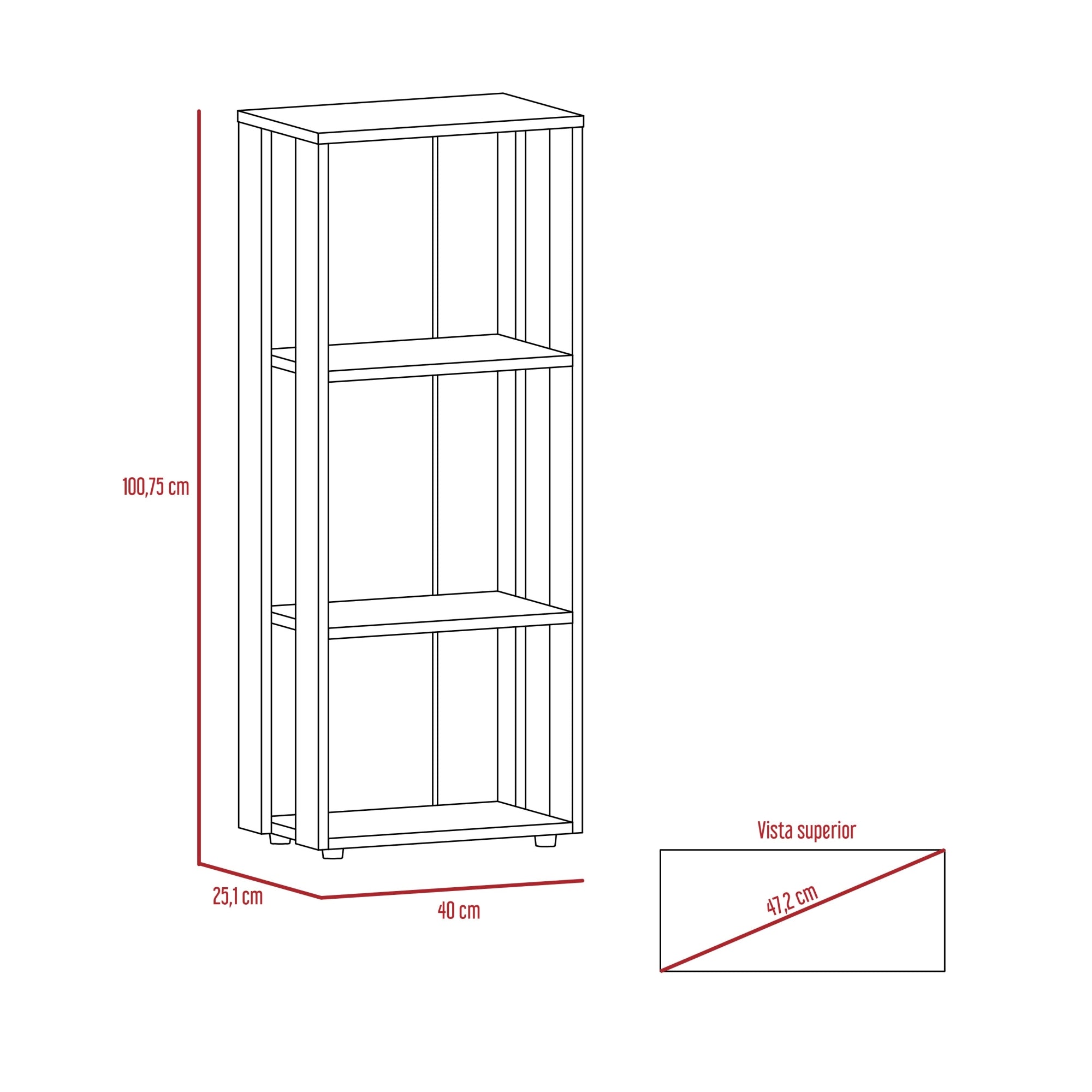 LIBRERO OFFICE W-40 WENGUE - 5