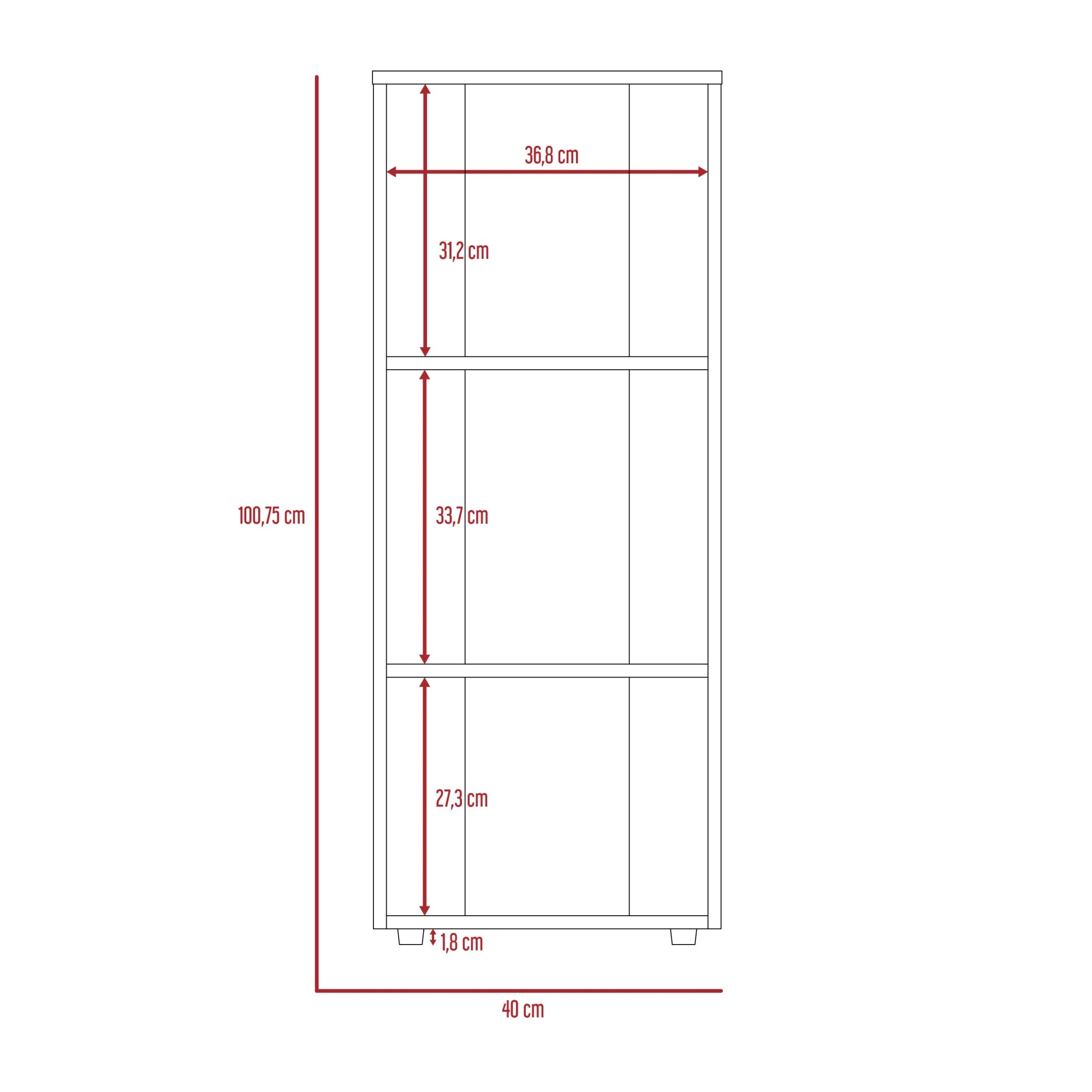 LIBRERO OFFICE W-40 WENGUE - 6