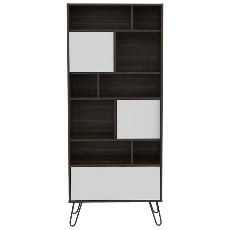 BIBLIOTECA 3 PUERTAS VASSEL CAFÉ Y BLANCO 171,2X72,3X38,6 CM - 6