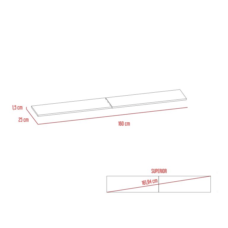 SET DE 2 REPISAS VASSEL 1,5X160,0X25,0 CM - 6