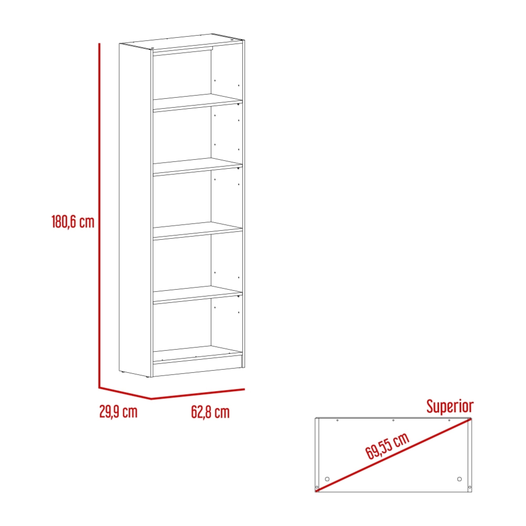 ESTANTE HOME-E M3 5 NIVELES MACADAMIA - 5
