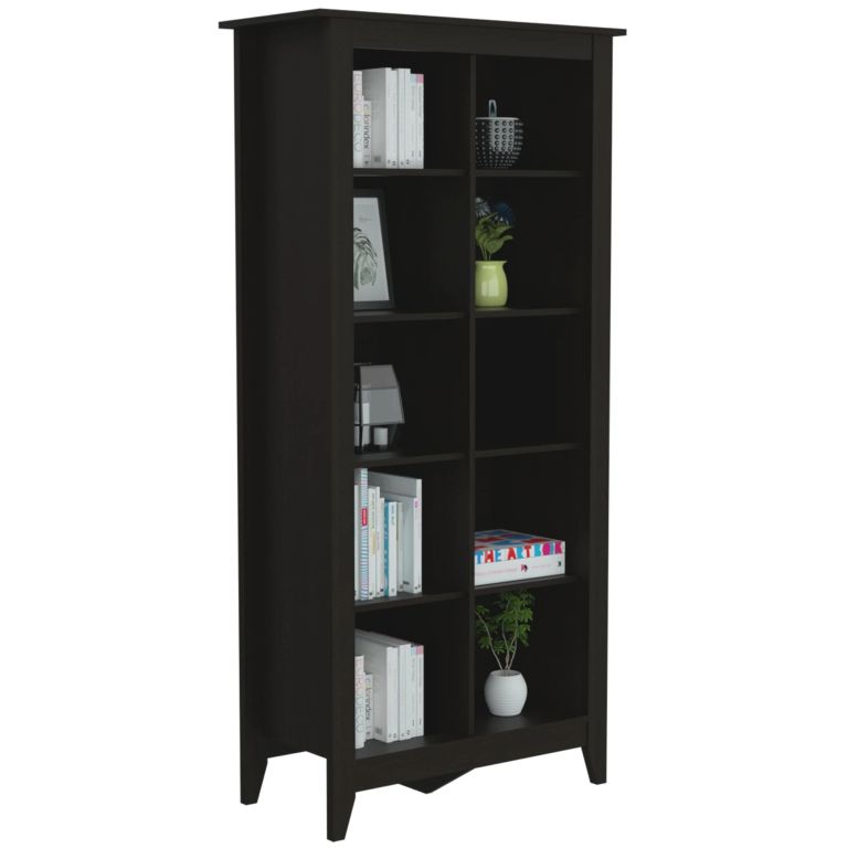 LIBRERO ESSENTIAL 10 ESPACIOS WENGUE 180X86.5X40.7 CM - 5