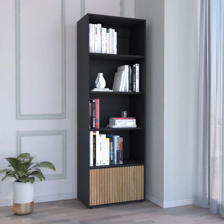 BIBLIOTECA 1 PUERTA FUNES ECO WENGUE 180,0X60,0X35,3 CM - 1