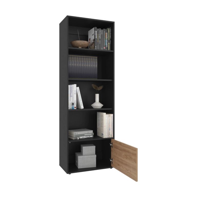 BIBLIOTECA 1 PUERTA FUNES ECO WENGUE 180,0X60,0X35,3 CM - 3