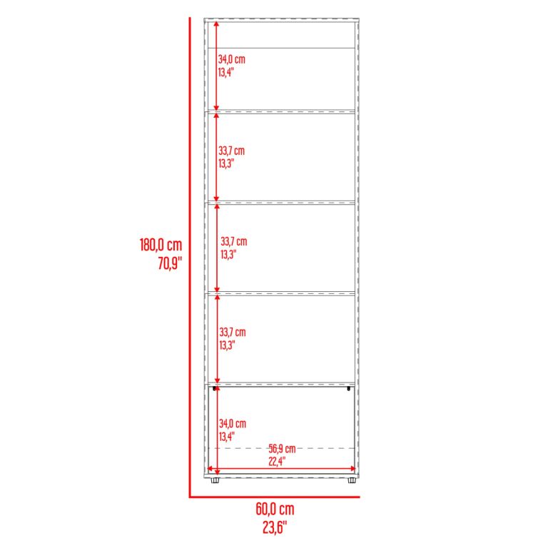 BIBLIOTECA 1 PUERTA FUNES ECO WENGUE 180,0X60,0X35,3 CM - 8