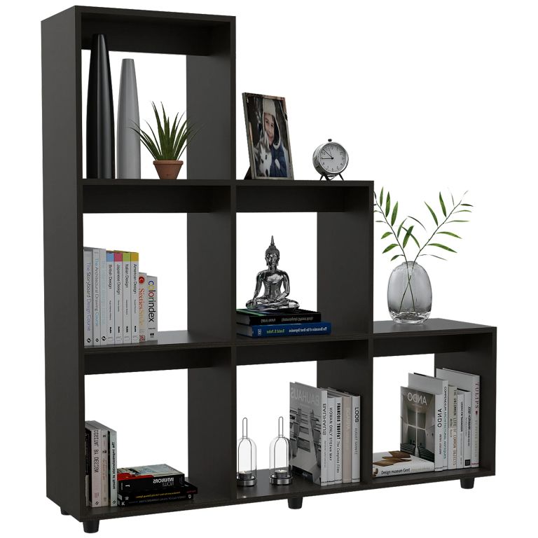 BIBLIOTECA ESCALERA SALAMANCA 3 NIVELES WENGUE 128,2X122,1X30,0 CM - 2