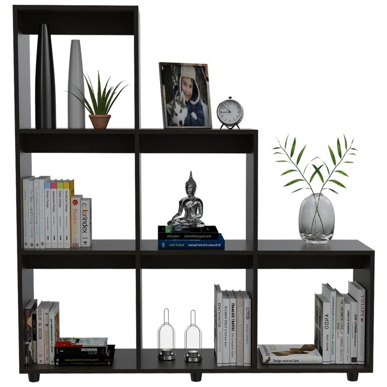 BIBLIOTECA ESCALERA SALAMANCA 3 NIVELES WENGUE 128,2X122,1X30,0 CM - 3