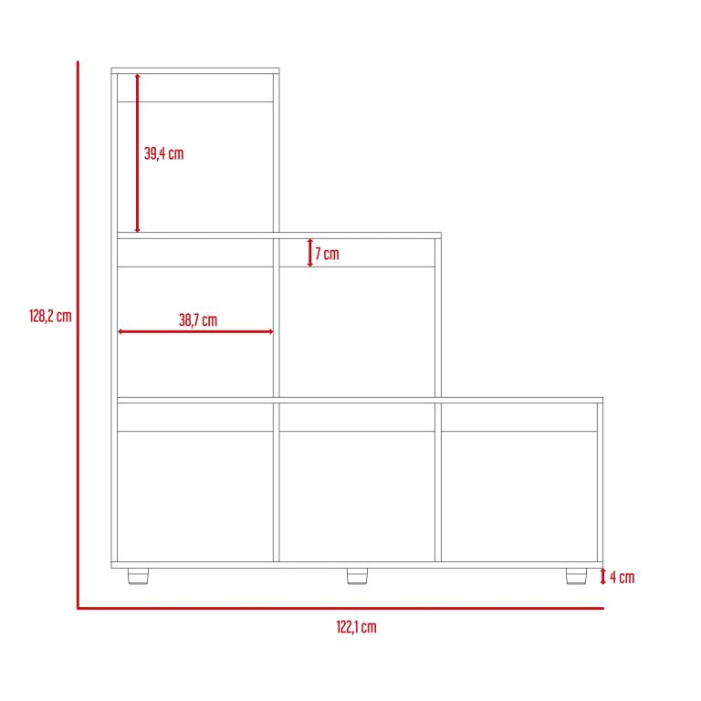 BIBLIOTECA ESCALERA SALAMANCA 3 NIVELES WENGUE 128,2X122,1X30,0 CM - 7