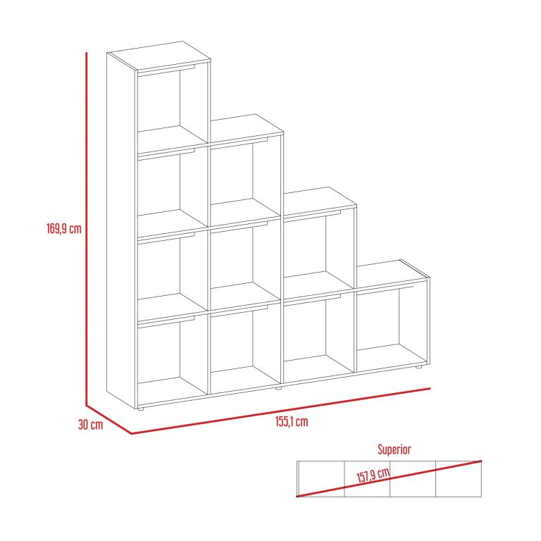 BIBLIOTECA ESCALERA BEIJING WENGUE 169,9X155,1X30,0 CM - 7