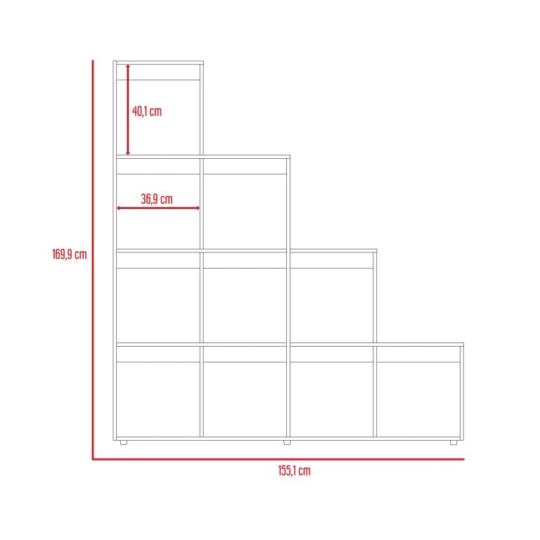 BIBLIOTECA ESCALERA BEIJING WENGUE 169,9X155,1X30,0 CM - 8