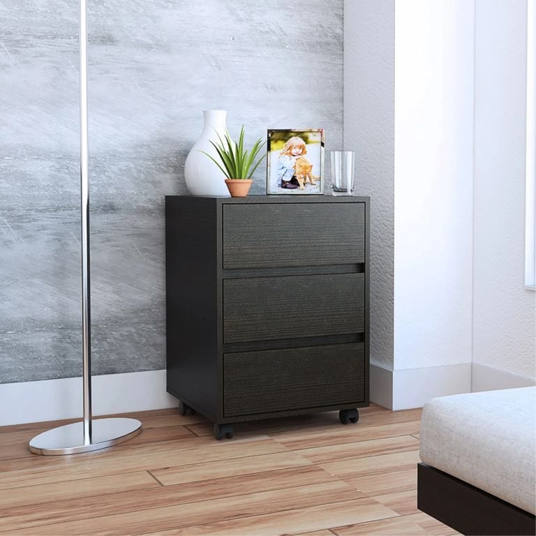 ARCHIVADOR CON RUEDAS 3 CAJONES OFFICE WENGUE 66,0X46,4X45,3 CM - 1