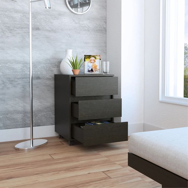 ARCHIVADOR CON RUEDAS 3 CAJONES OFFICE WENGUE 66,0X46,4X45,3 CM - 2