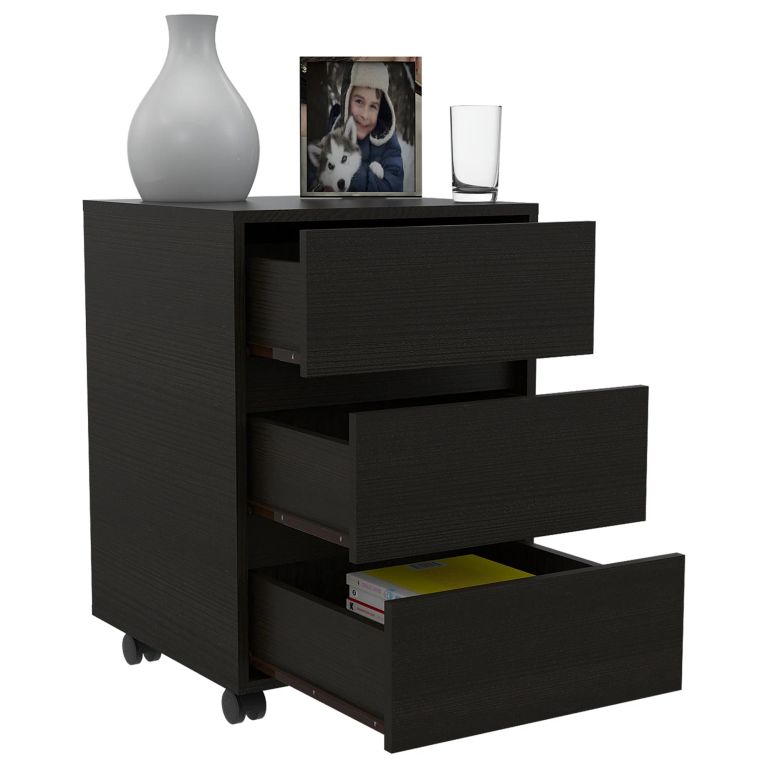 ARCHIVADOR CON RUEDAS 3 CAJONES OFFICE WENGUE 66,0X46,4X45,3 CM - 5