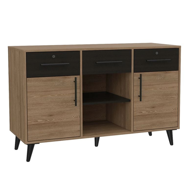 ARCHIVADOR 2 PUERTAS 3 CAJONES BILBAO MIEL Y WENGUE 74,0X116,8X45,6 CM - 3