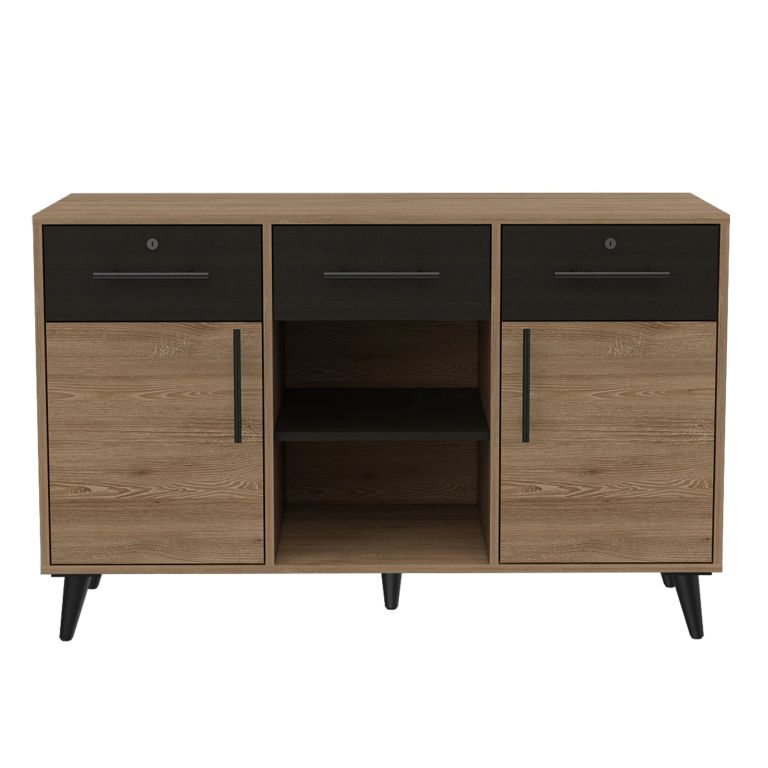 ARCHIVADOR 2 PUERTAS 3 CAJONES BILBAO MIEL Y WENGUE 74,0X116,8X45,6 CM - 4