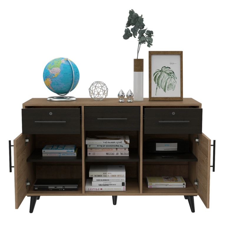 ARCHIVADOR 2 PUERTAS 3 CAJONES BILBAO MIEL Y WENGUE 74,0X116,8X45,6 CM - 5