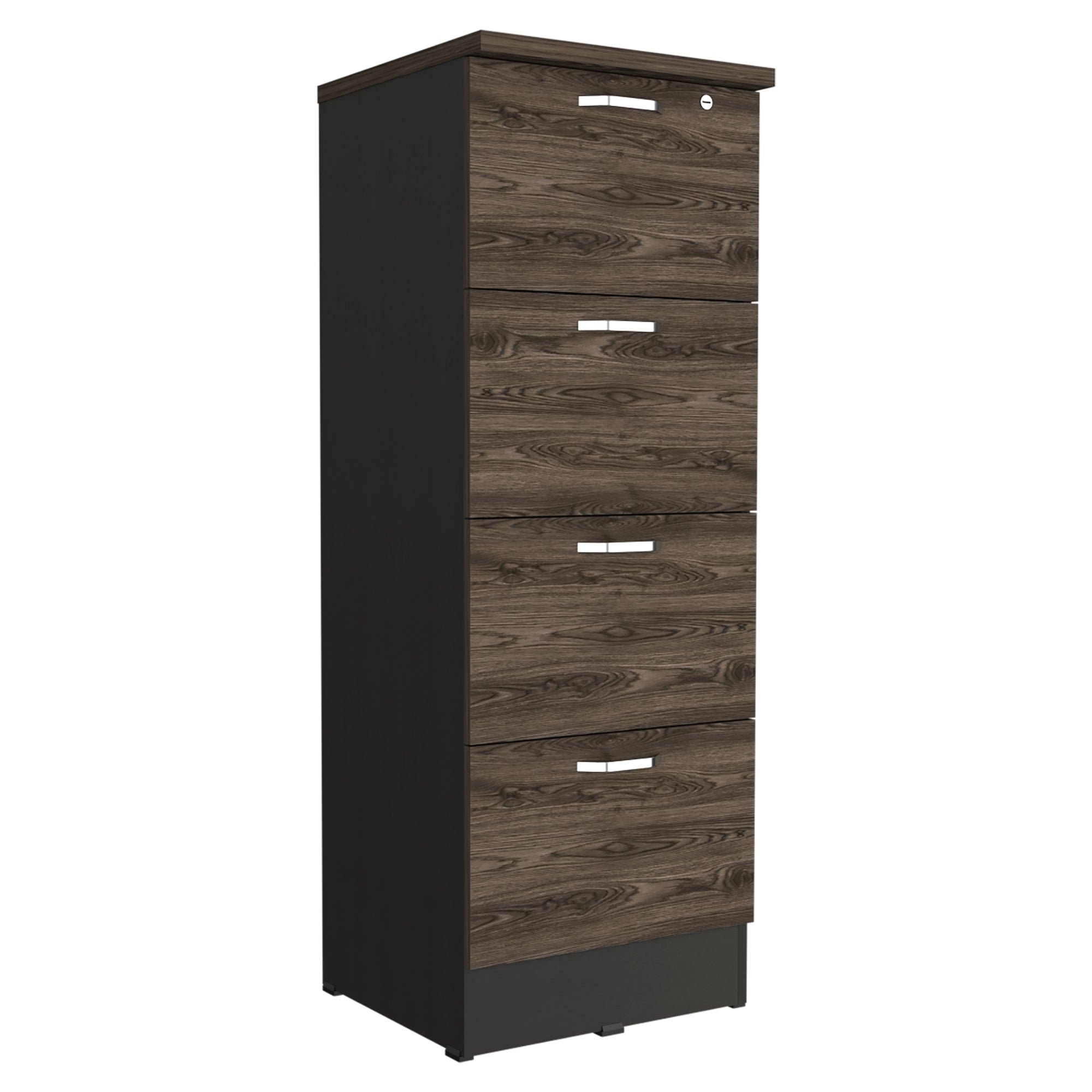 ARCHIVADOR ALTO HOME OFFICE 4 CAJONES COÑAC Y NEGRO - 1