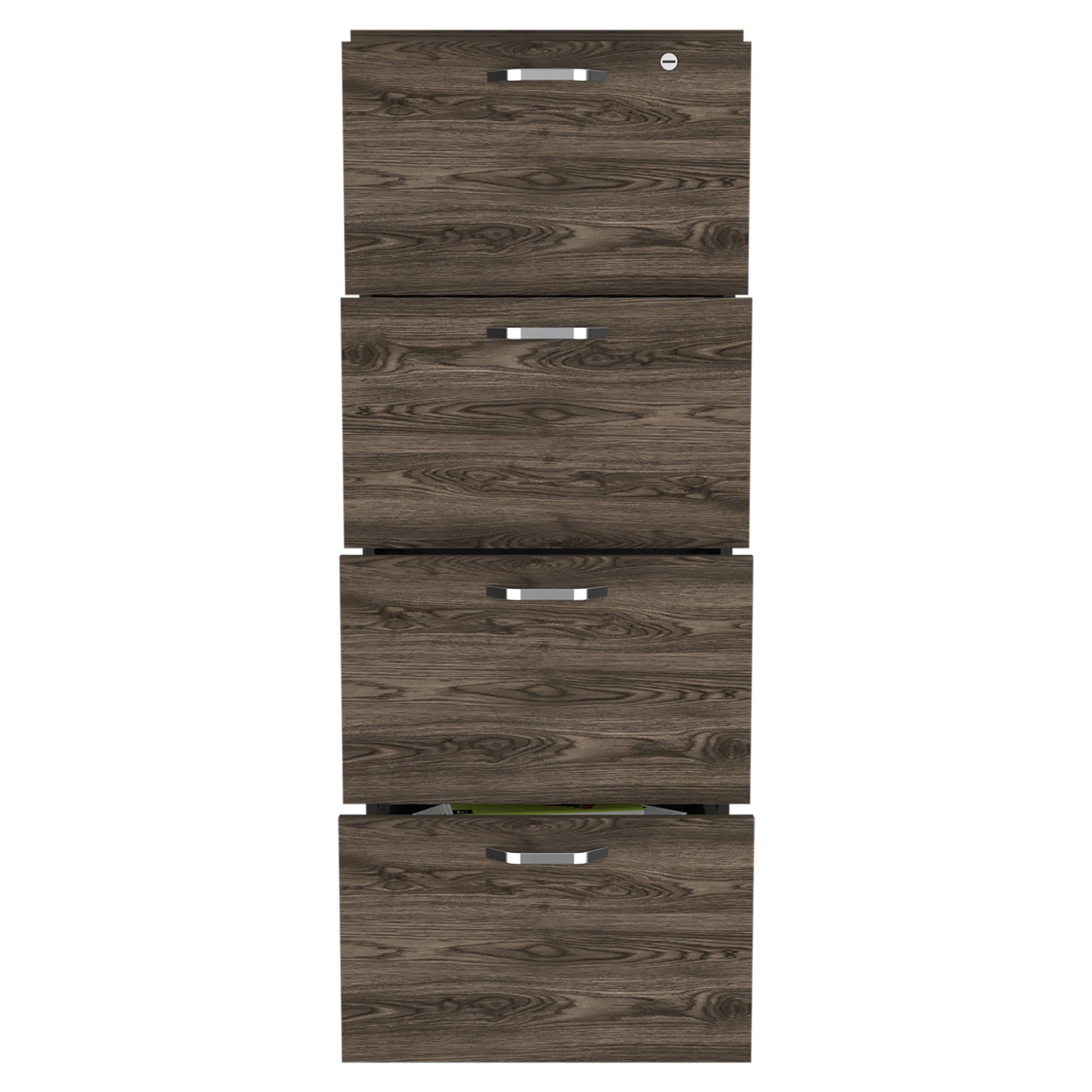 ARCHIVADOR ALTO HOME OFFICE 4 CAJONES COÑAC Y NEGRO - 2