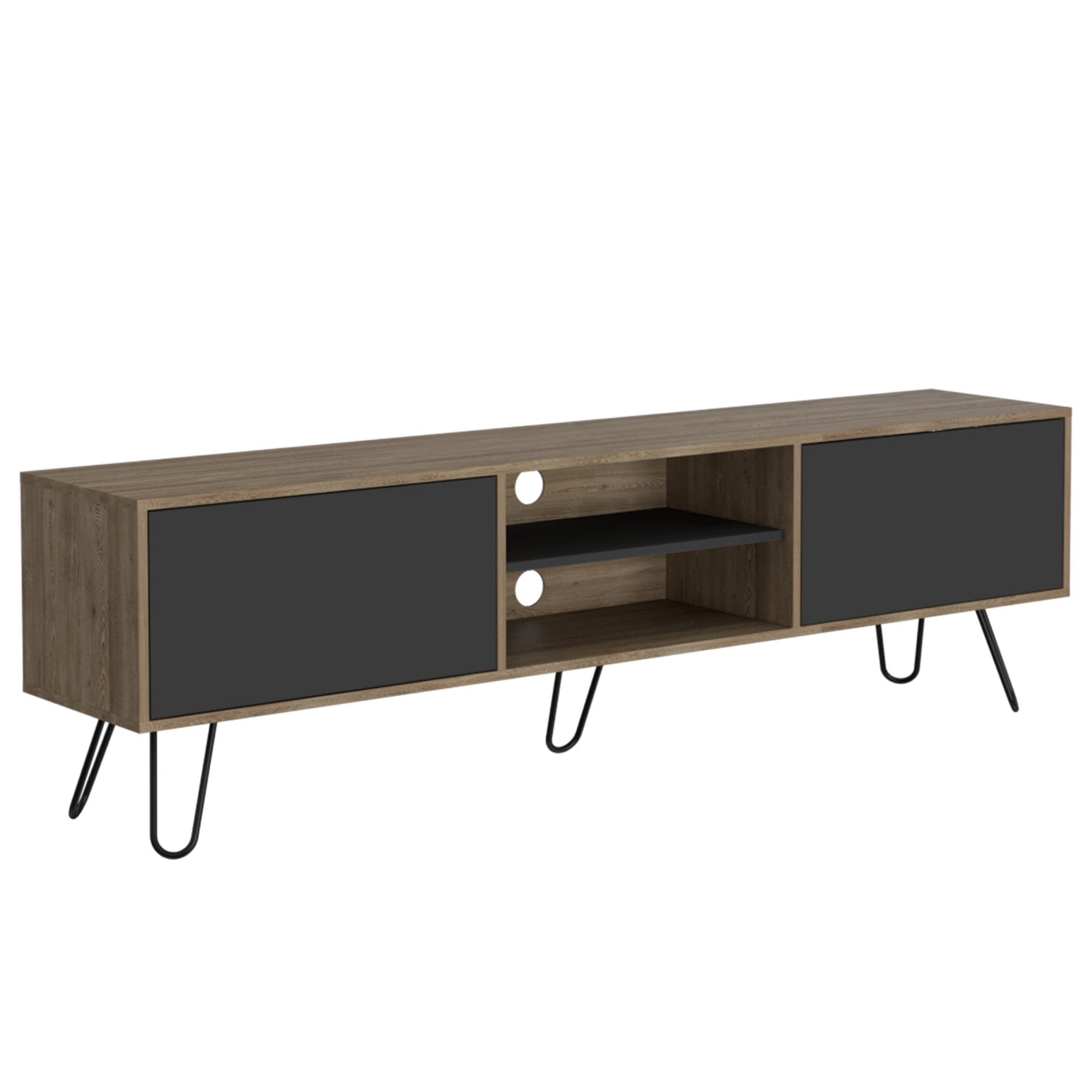 RACK TV 70' 2 PUERTAS VASSEL MIEL Y PLOMO - 1
