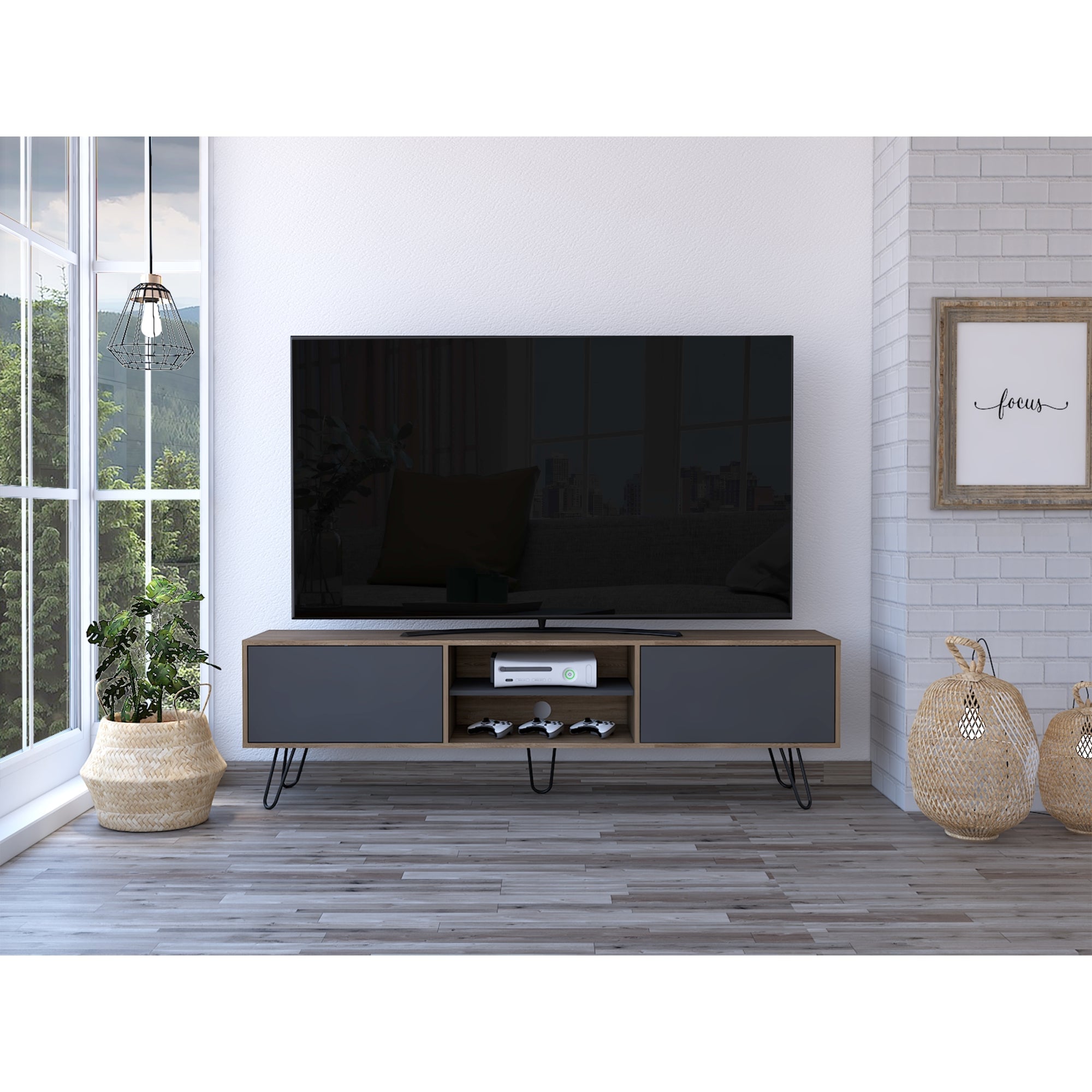 RACK TV 70' 2 PUERTAS VASSEL MIEL Y PLOMO - 5