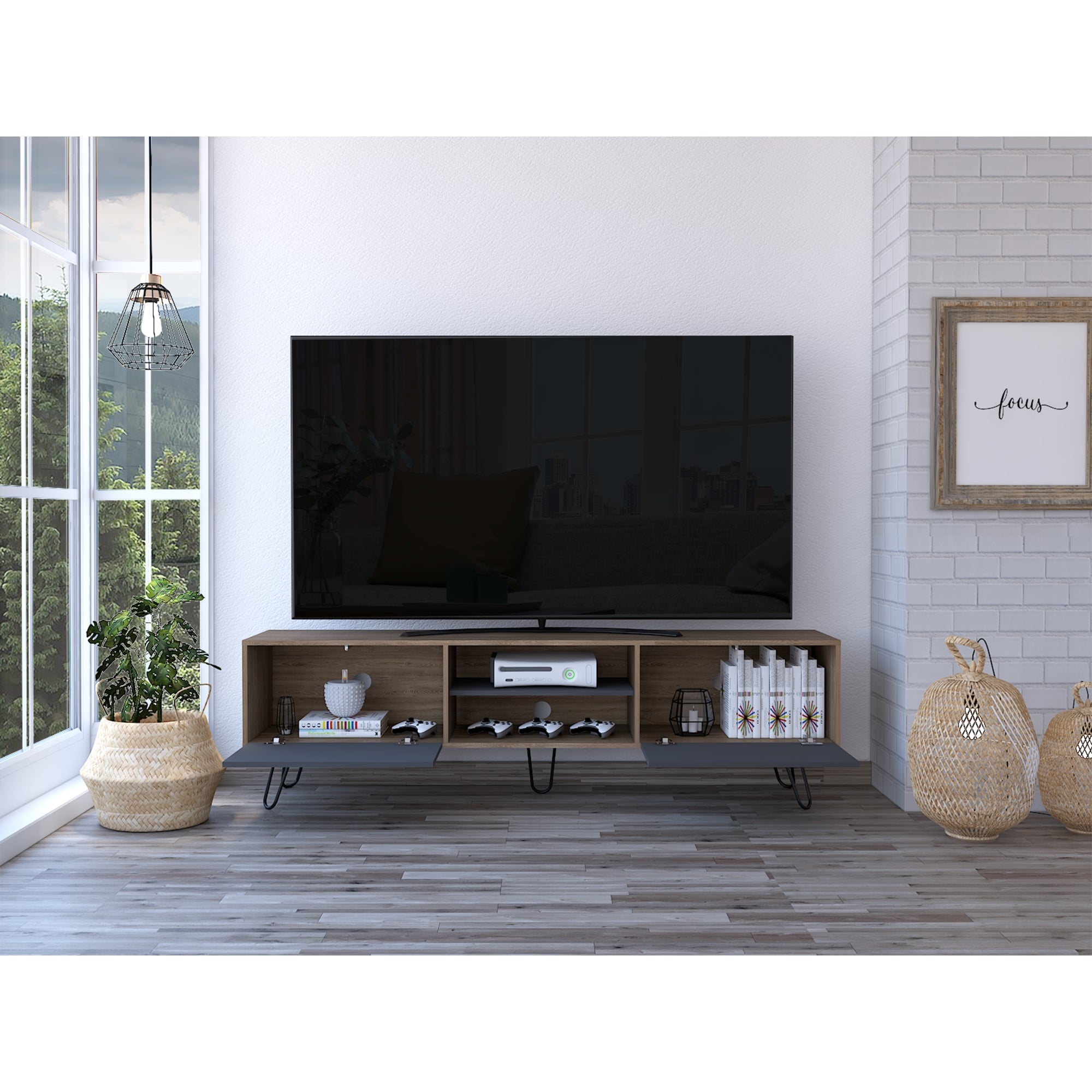 RACK TV 70' 2 PUERTAS VASSEL MIEL Y PLOMO - 6