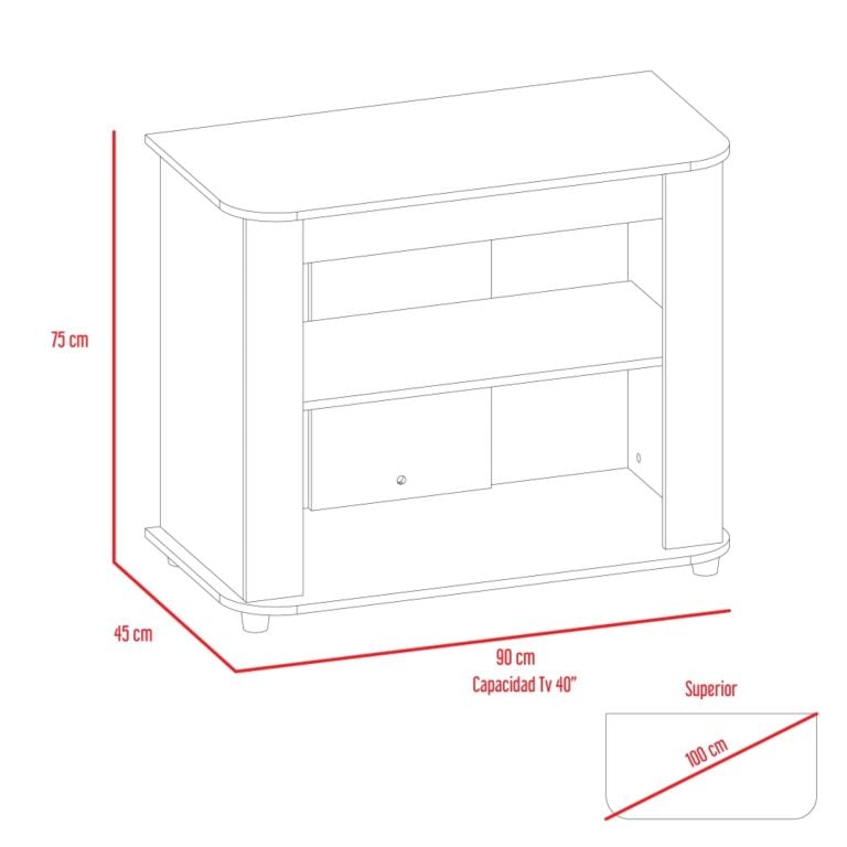 RACK TV 40' MAORI 75,0X90,0X45,0 CM - 7