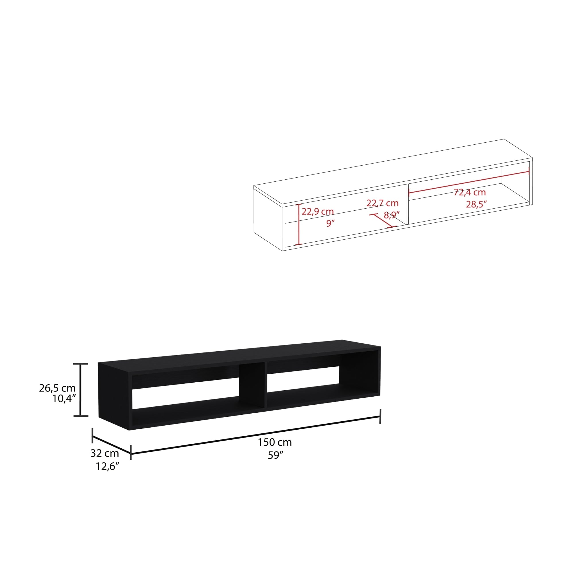 PANEL TV 60' R-150 FLOTANTE WENGUE - 6