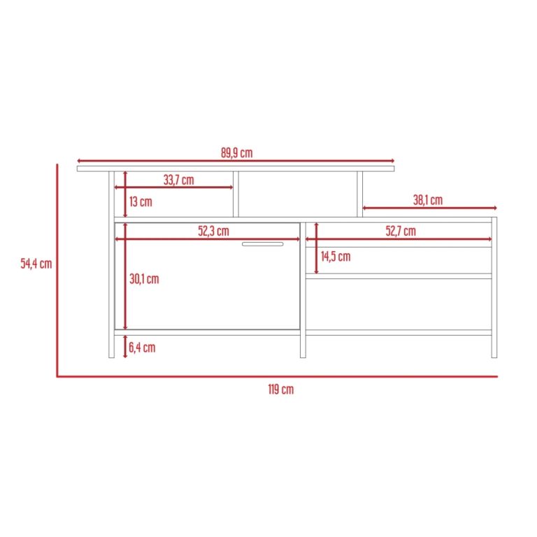 RACK TV 40 1 PUERTA LIMA WENGUE 54,4X119,0X35,2 CM - 8
