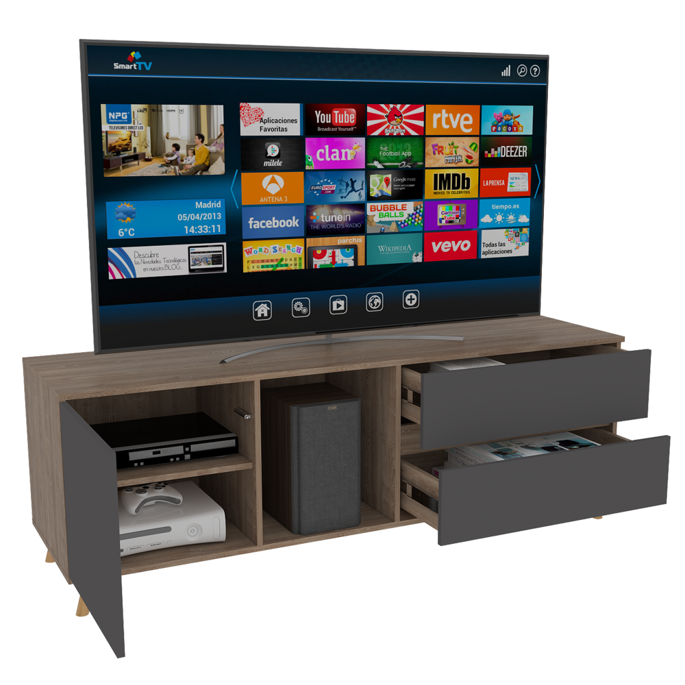 RACK TV 65' SALEM MIEL Y PLOMO - 3