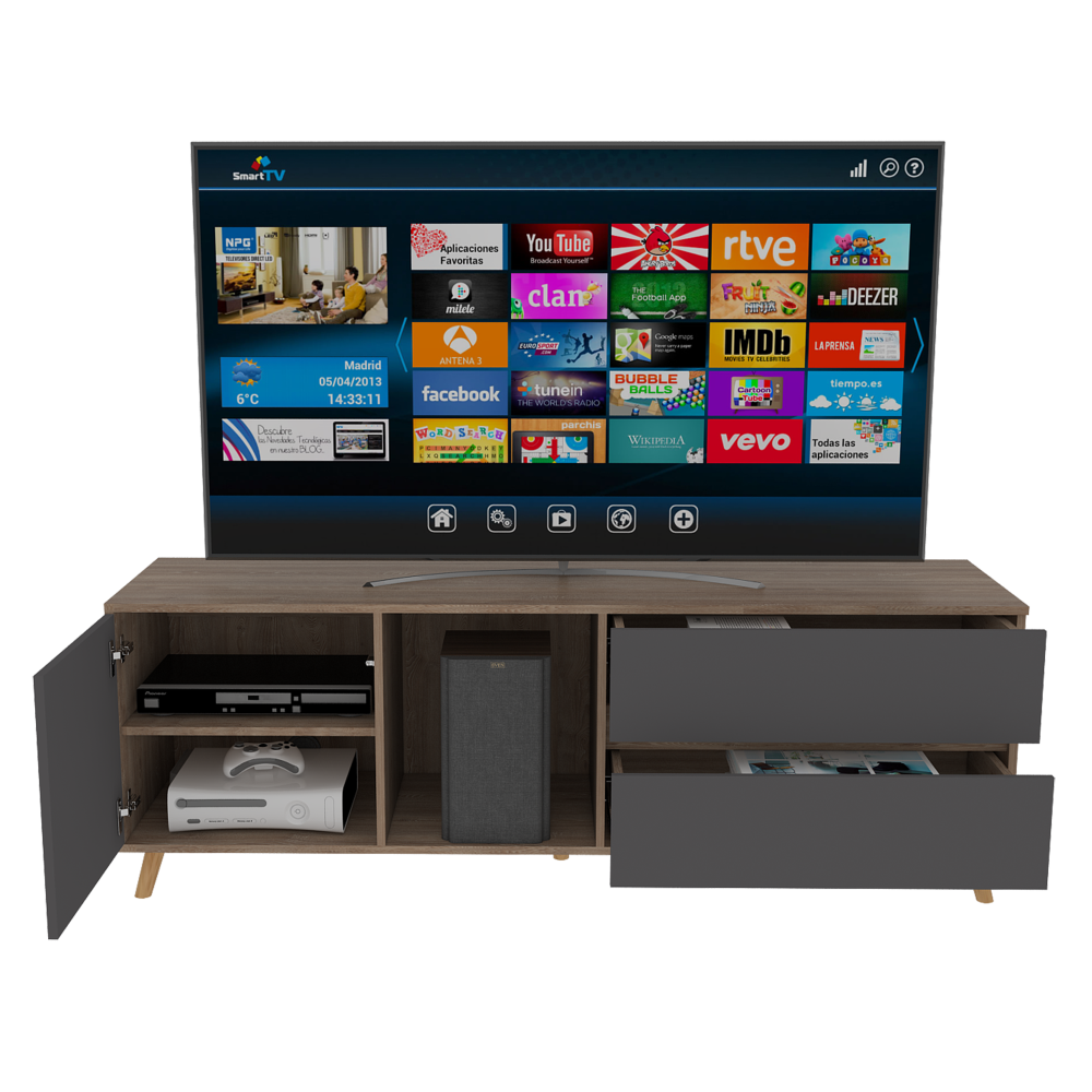 RACK TV 65' SALEM MIEL Y PLOMO - 4