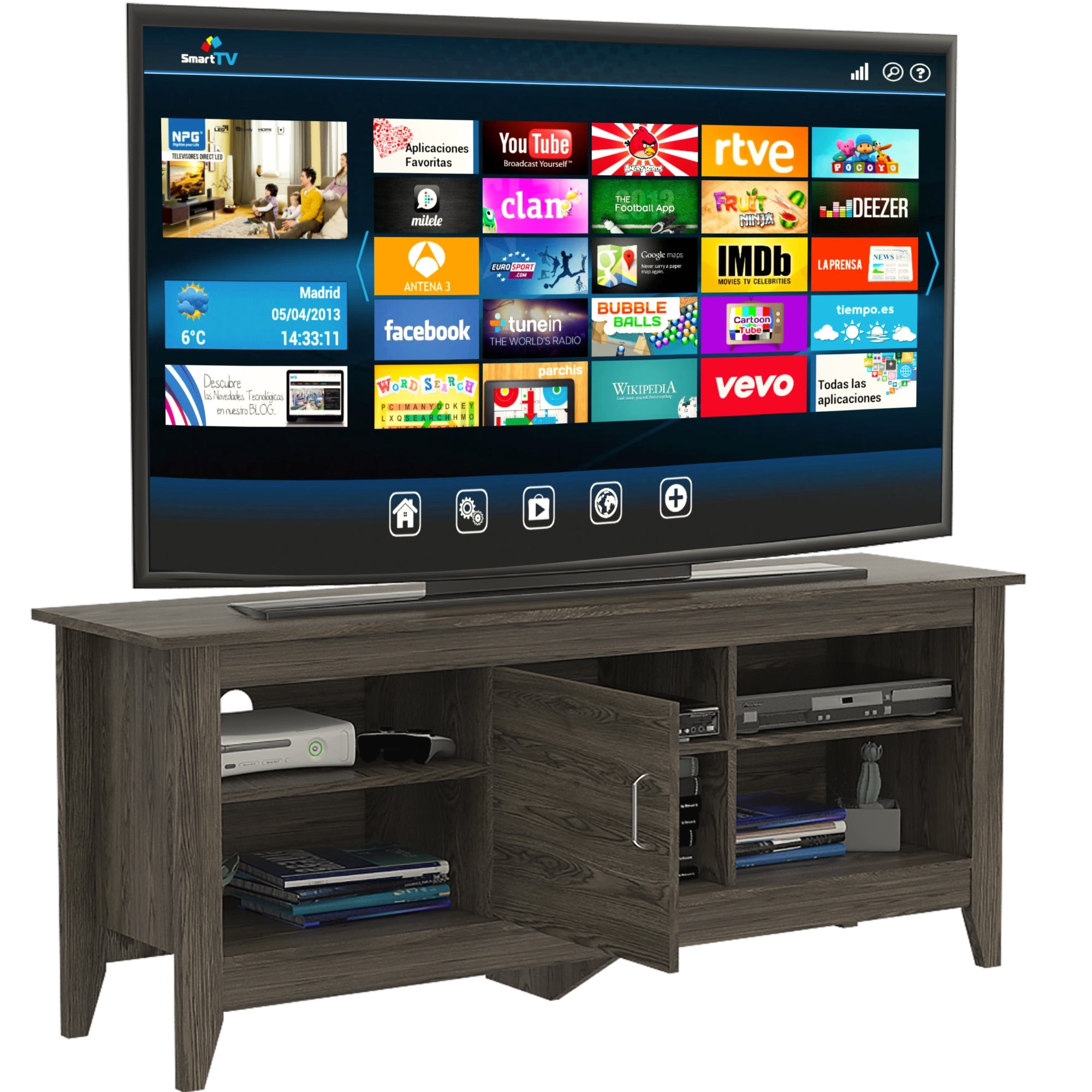 RACK TV 65' ESSENTIAL 1 PUERTA 61,5X147,5X40,5 CM - 3