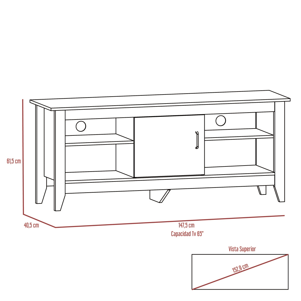 RACK TV 65' ESSENTIAL 1 PUERTA 61,5X147,5X40,5 CM - 7