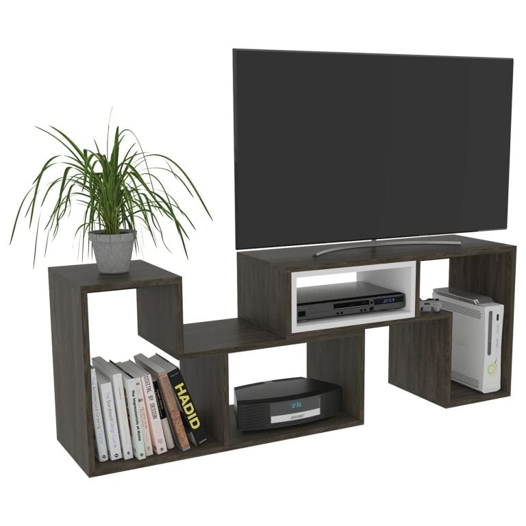 RACK TV 40 EXTENSIBLE 120-160 CM COÑAC Y BLANCO - 3