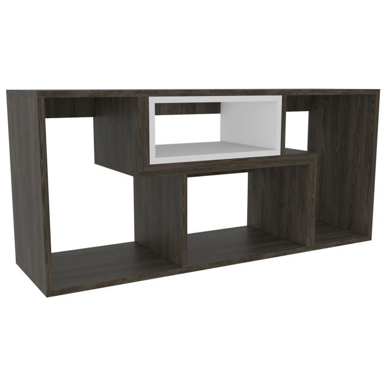 RACK TV 40 EXTENSIBLE 120-160 CM COÑAC Y BLANCO - 5