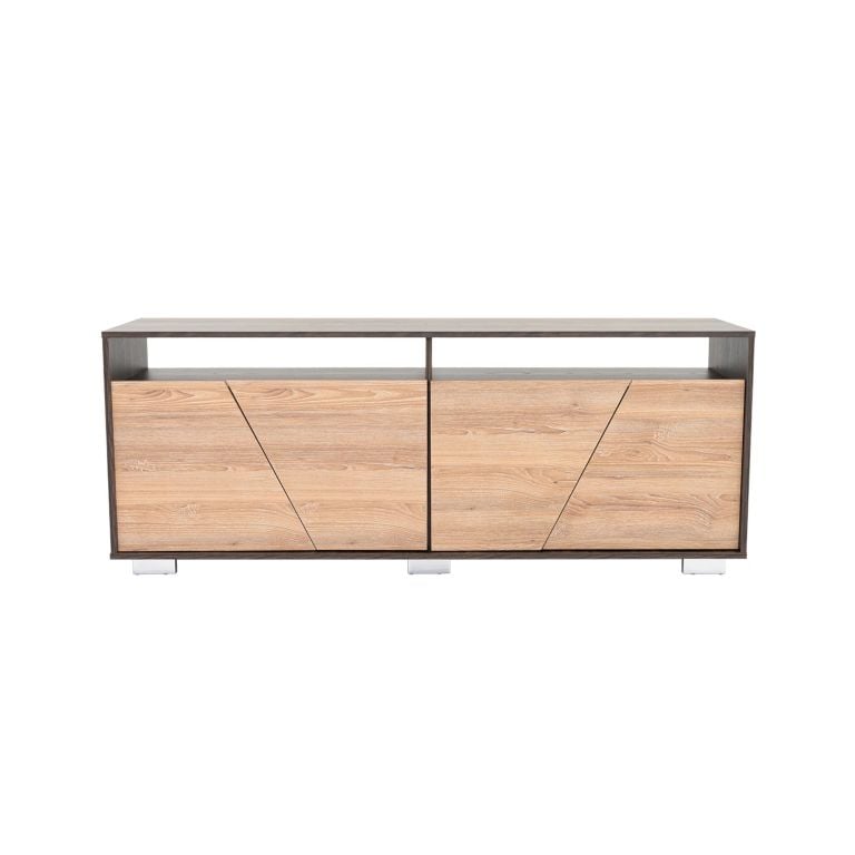 RACK TV 70 4 PUERTAS FRAKTAL CAFÉ Y MIEL 61,3X155,5X39,6 CM - 6