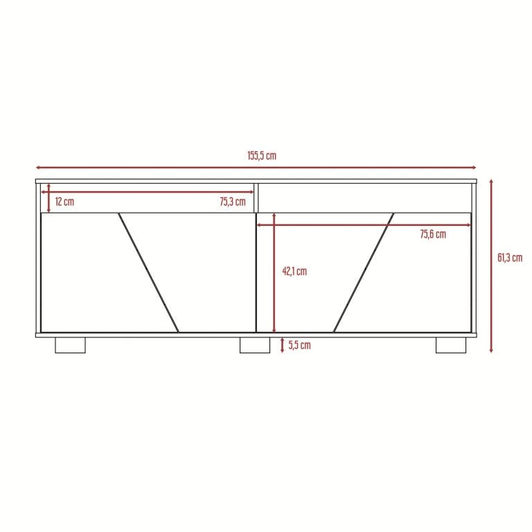 RACK TV 70 4 PUERTAS FRAKTAL CAFÉ Y MIEL 61,3X155,5X39,6 CM - 8