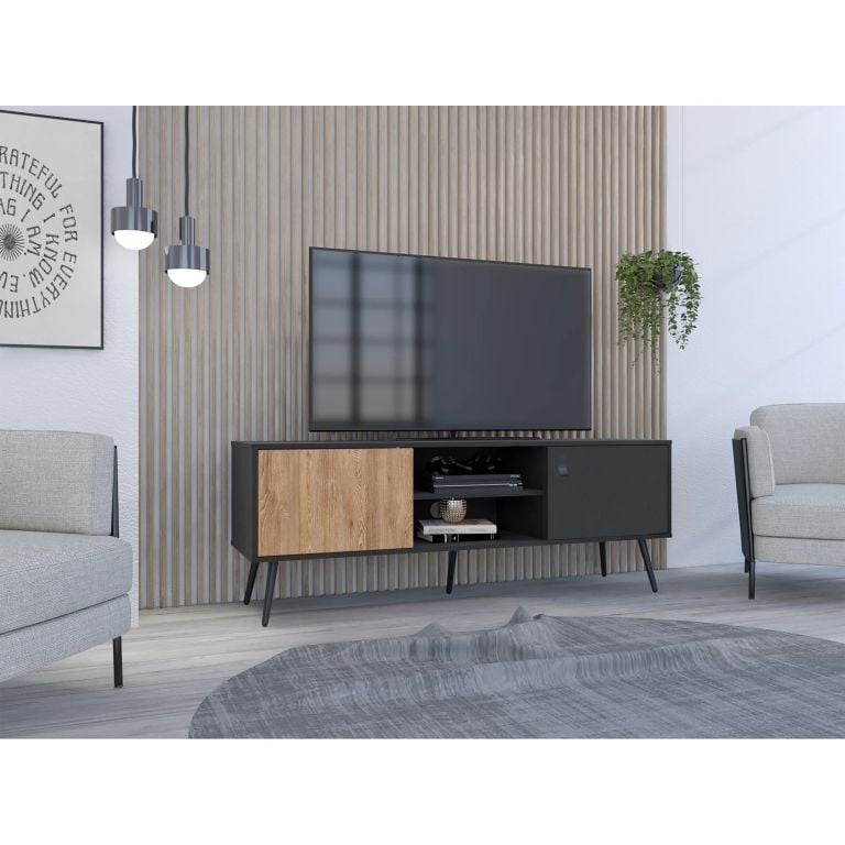 RACK TV 65 2 PUERTAS FUNES ECO WENGUE 55,0X150,0X40,0 CM - 1