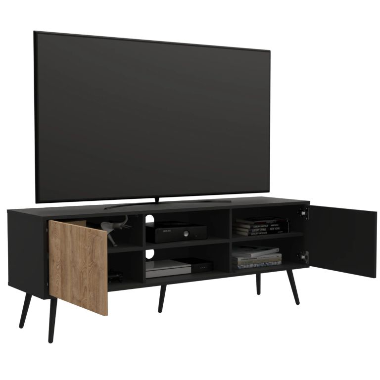 RACK TV 65 2 PUERTAS FUNES ECO WENGUE 55,0X150,0X40,0 CM - 3